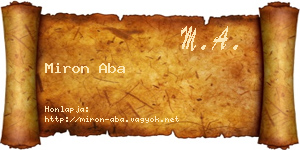 Miron Aba névjegykártya